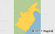 Savanna Style Simple Map of Barahona, single color outside