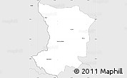 Silver Style Simple Map of Dajabon