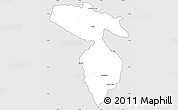 Silver Style Simple Map of Hato Mayor, cropped outside