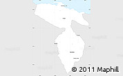 Silver Style Simple Map of Hato Mayor, single color outside