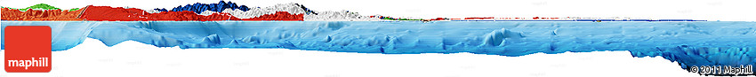 Flag Horizon Map of Dominican Republic, political outside, flag rotated