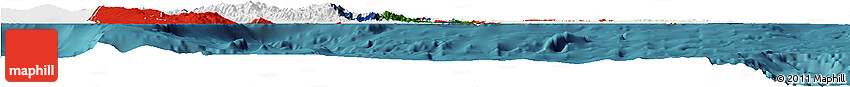 Flag Horizon Map of Dominican Republic, single color outside, satellite sea, flag aligned to the middle