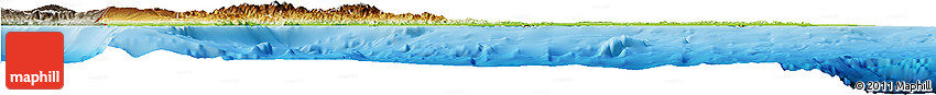 Physical Horizon Map of Dominican Republic, semi-desaturated, land only