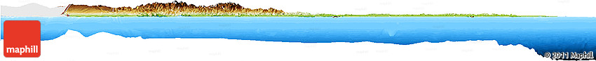 Physical Horizon Map of Dominican Republic, single color outside, bathymetry sea