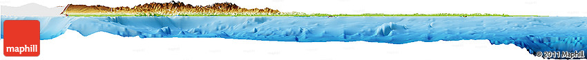 Physical Horizon Map of Dominican Republic, single color outside