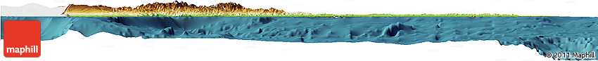 Physical Horizon Map of Dominican Republic, single color outside, satellite sea
