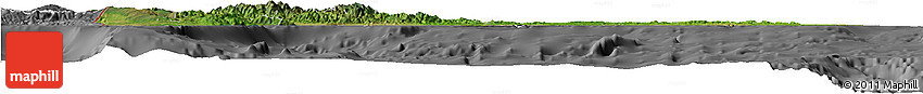 Satellite Horizon Map of Dominican Republic, desaturated
