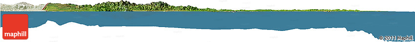 Satellite Horizon Map of Dominican Republic, lighten, land only
