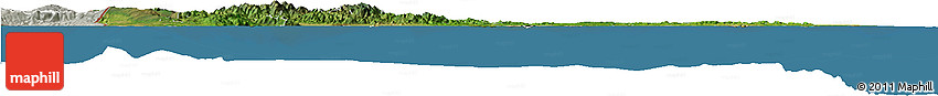 Satellite Horizon Map of Dominican Republic, lighten, semi-desaturated, land only