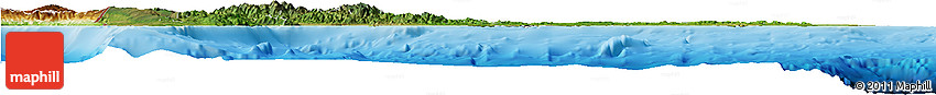 Satellite Horizon Map of Dominican Republic, physical outside