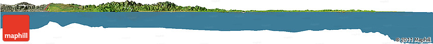 Satellite Horizon Map of Dominican Republic, semi-desaturated, land only