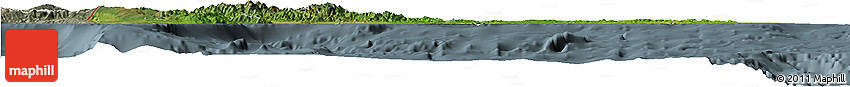 Satellite Horizon Map of Dominican Republic, semi-desaturated