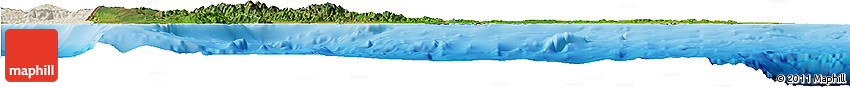Satellite Horizon Map of Dominican Republic, shaded relief outside