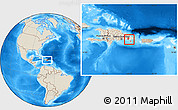 Shaded Relief Location Map of La Romana