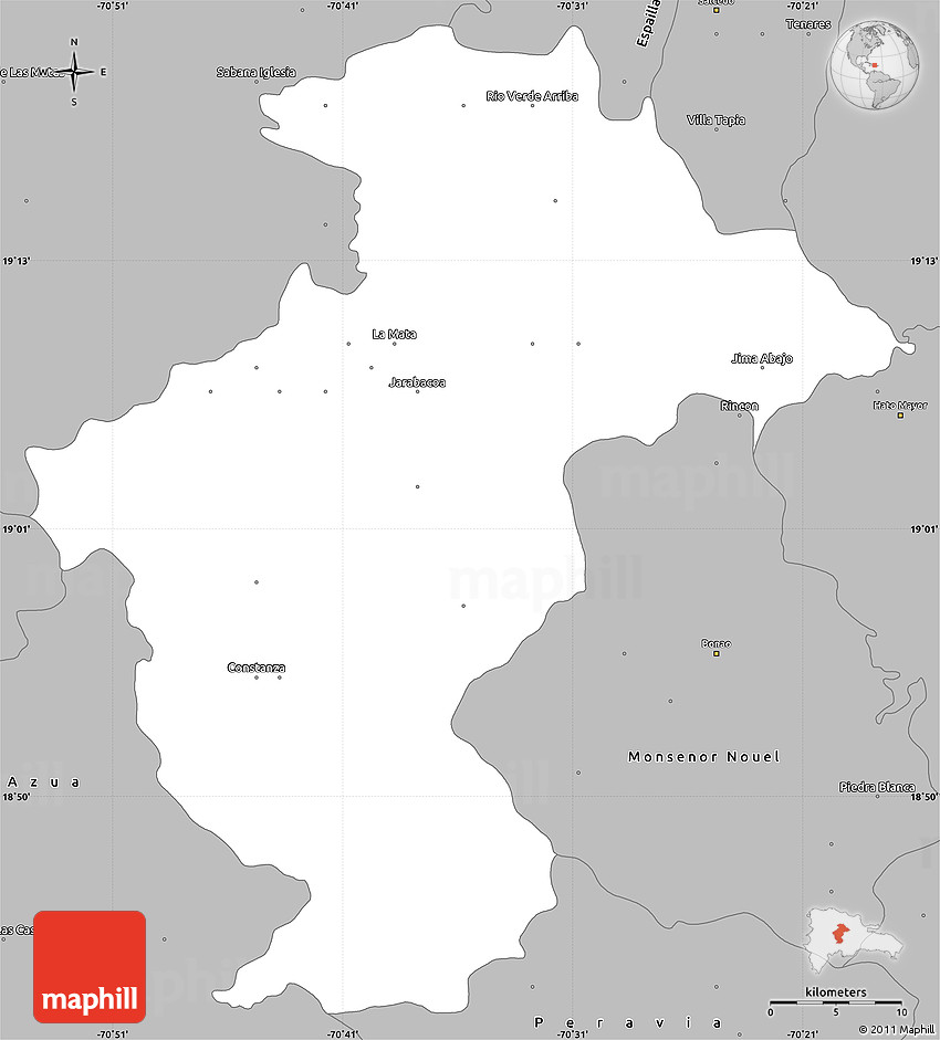 Gray Simple Map of La Vega