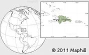 Savanna Style Location Map of Dominican Republic, blank outside, hill shading inside