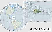 Savanna Style Location Map of Dominican Republic, lighten, hill shading