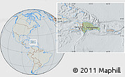 Savanna Style Location Map of Dominican Republic, lighten, semi-desaturated, hill shading