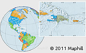 Savanna Style Location Map of Dominican Republic, political outside, hill shading