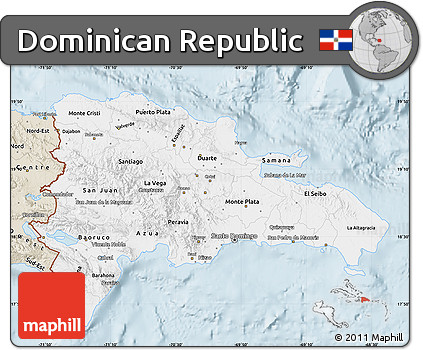 Classic Style Map of Dominican Republic