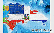 Flag Map of Dominican Republic, political outside