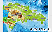 Physical Map of Dominican Republic, political outside