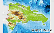 Physical Map of Dominican Republic, single color outside, bathymetry sea, shaded relief sea