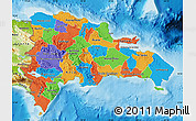 Political Map of Dominican Republic, physical outside