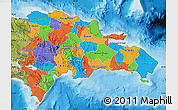 Political Map of Dominican Republic, satellite outside, bathymetry sea