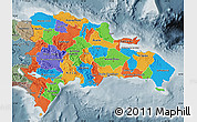 Political Map of Dominican Republic, semi-desaturated