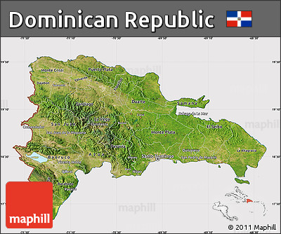 Satellite Map of Dominican Republic, cropped outside