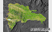 Satellite Map of Dominican Republic, darken, desaturated