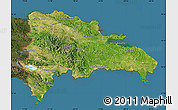 Satellite Map of Dominican Republic, darken, land only