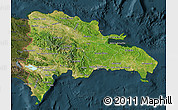 Satellite Map of Dominican Republic, darken