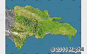 Satellite Map of Dominican Republic, desaturated, land only