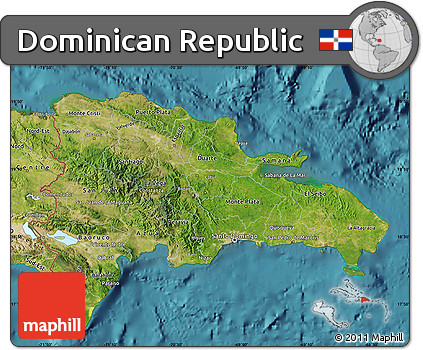 Satellite Map of Dominican Republic