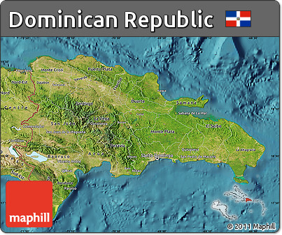 Satellite Map of Dominican Republic