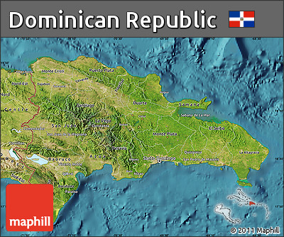 Satellite Map of Dominican Republic
