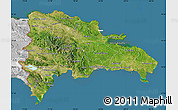 Satellite Map of Dominican Republic, lighten, desaturated, land only