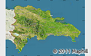 Satellite Map of Dominican Republic, lighten, land only