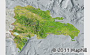 Satellite Map of Dominican Republic, lighten, semi-desaturated