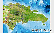 Satellite Map of Dominican Republic, physical outside