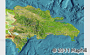 Satellite Map of Dominican Republic, physical outside, satellite sea