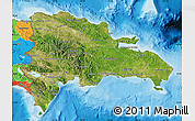 Satellite Map of Dominican Republic, political outside
