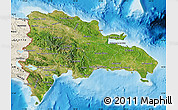 Satellite Map of Dominican Republic, shaded relief outside
