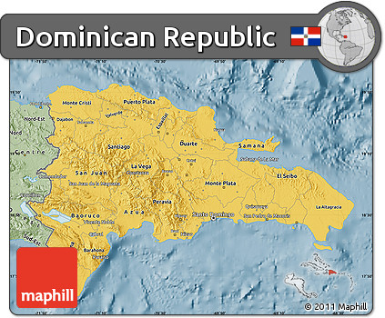 Savanna Style Map of Dominican Republic