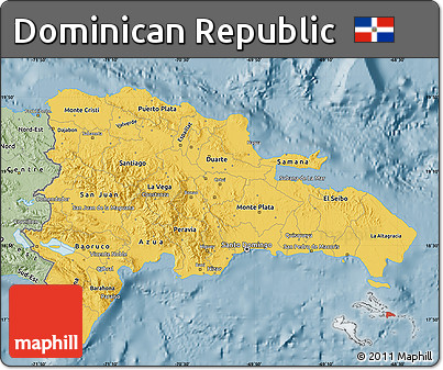 Savanna Style Map of Dominican Republic