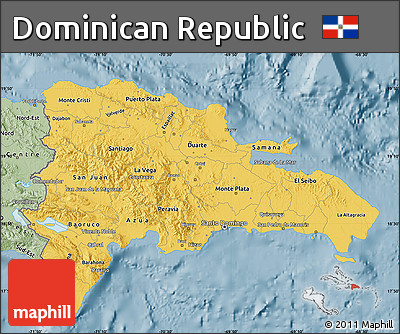 Savanna Style Map of Dominican Republic