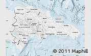 Silver Style Map of Dominican Republic, single color outside
