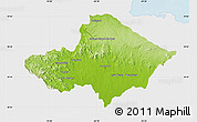 Physical Map of Monte Plata, single color outside